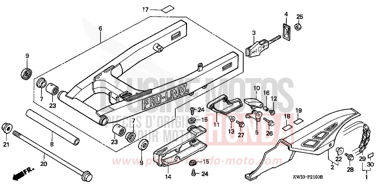 SCHWINGE/KETTENGEHAEUSE von Dominator 250 BLACK (NH1E) von 1989